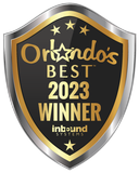 Orlando’s Best 2023 Winner shield logo for Inbound Systems in gold, black, and silver