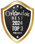Orlando’s Best 2023 Winner shield logo for Indurn Systems in gold, black, and silver
