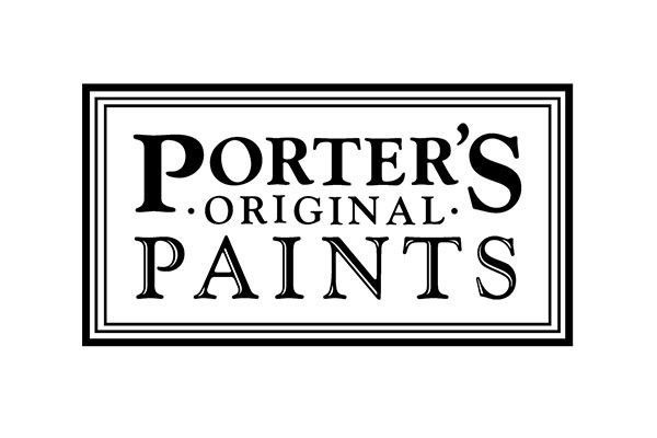 Porter’s Original Paints logo in black serif text inside a double rectangular border.