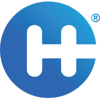 Blue logo: stylized