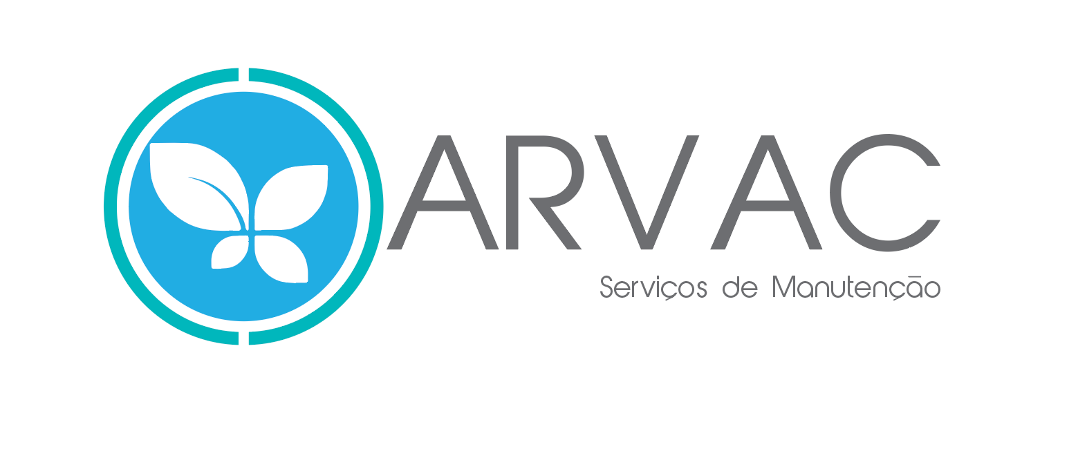 Logo for ARVAC Serviços de Manutenção: a blue circle with leaves and the company name.