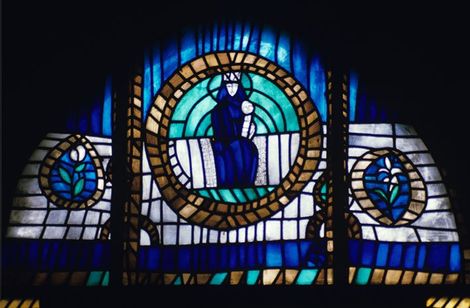 Kirchenfenster im Bogenfeld St. Georg, Erzingen-Klettgau