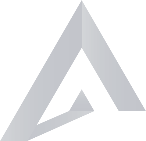 A white triangle with a letter a inside of it on a white background.