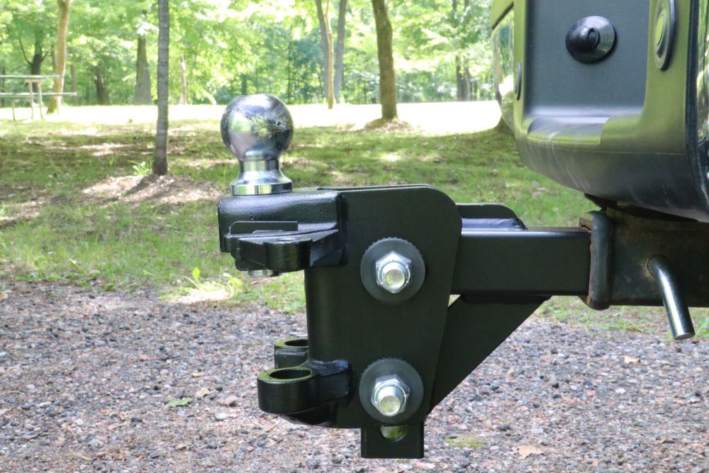 Black Trailer Hitch With Chrome Ball — Caravan and Trailer Clinic Geelong in Breakwater, VIC