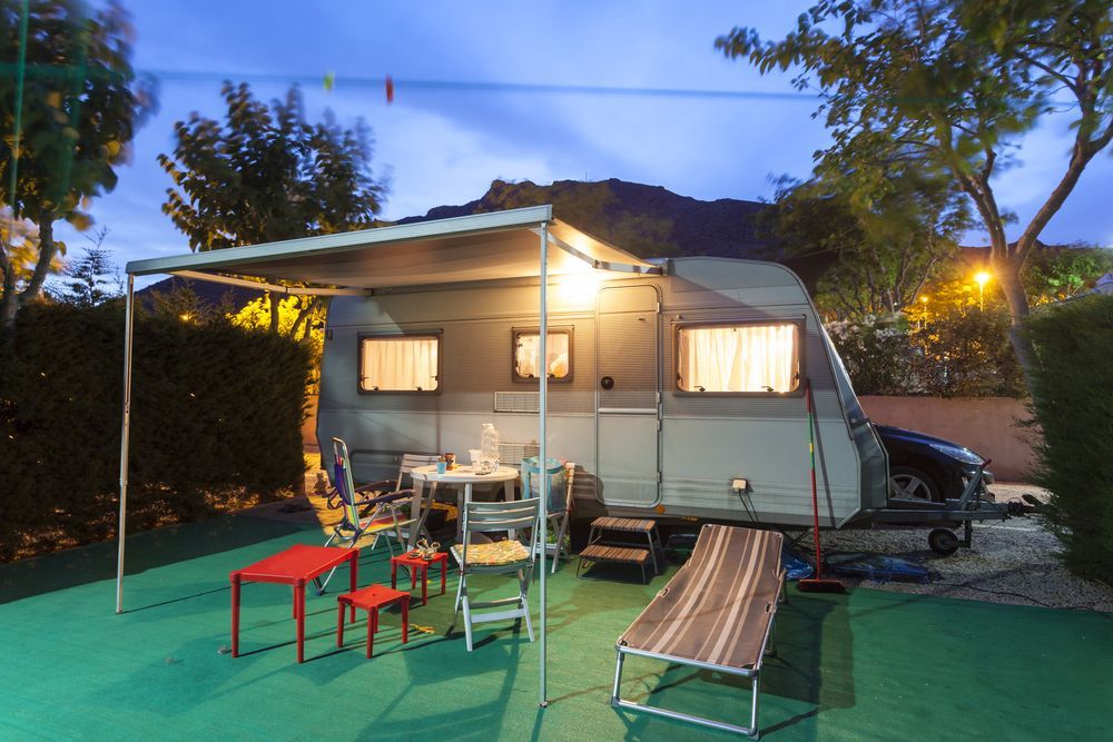 A Silver Camper With Awning — Caravan and Trailer Clinic Geelong in Breakwater, VIC