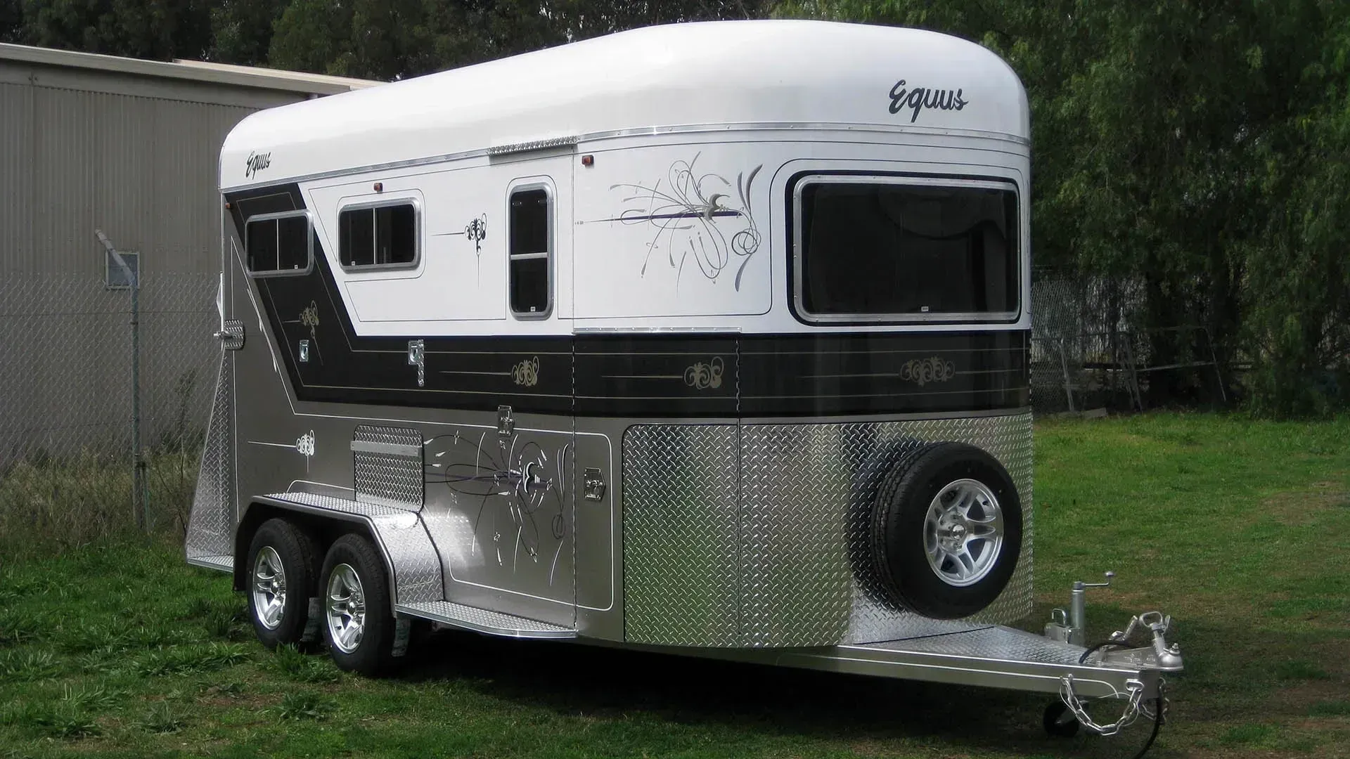 Horse Trailer, Two-tone Black and White — Caravan and Trailer Clinic Geelong in Breakwater, VIC