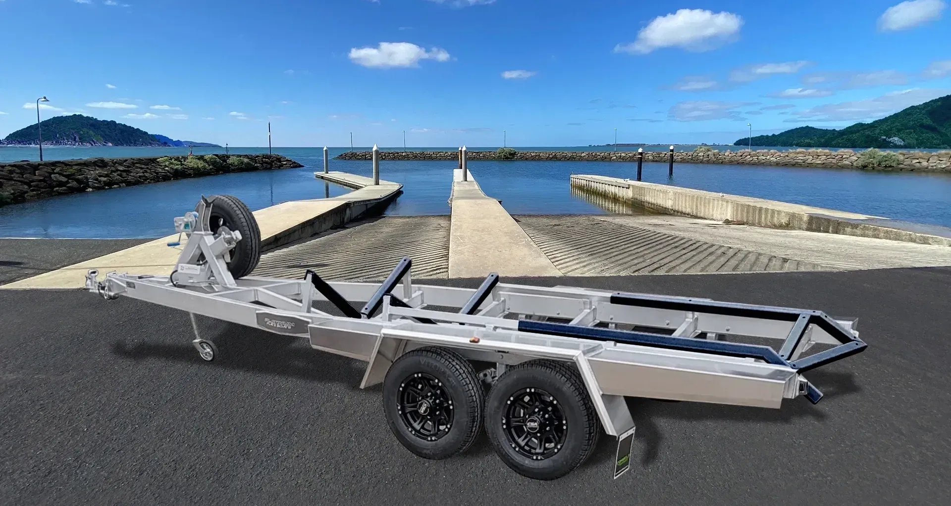 Boat Trailer on a Paved Surface at a Boat Ramp — Caravan and Trailer Clinic Geelong in Breakwater, VIC