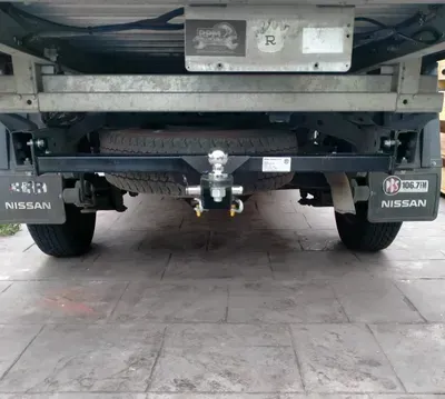 Black Trailer Hitch on a Nissan Pickup Truck — Caravan and Trailer Clinic Geelong in Breakwater, VIC