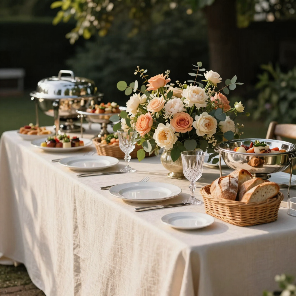 Mesa de buffet decorada