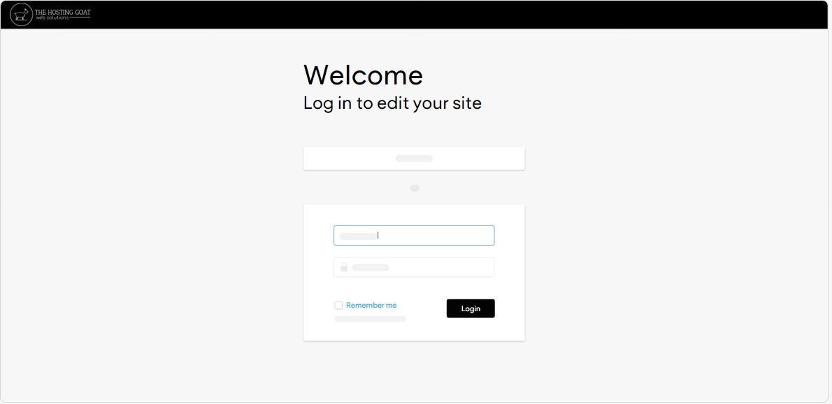 A screenshot of a welcome page on a website.