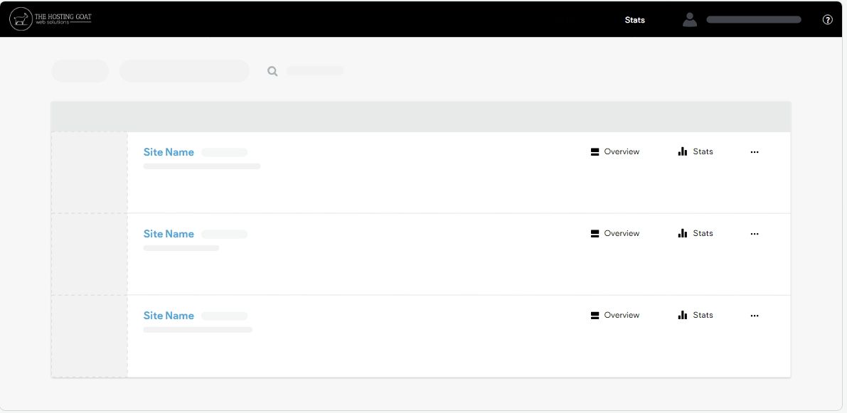 A screenshot of a website with three rows of text on it.