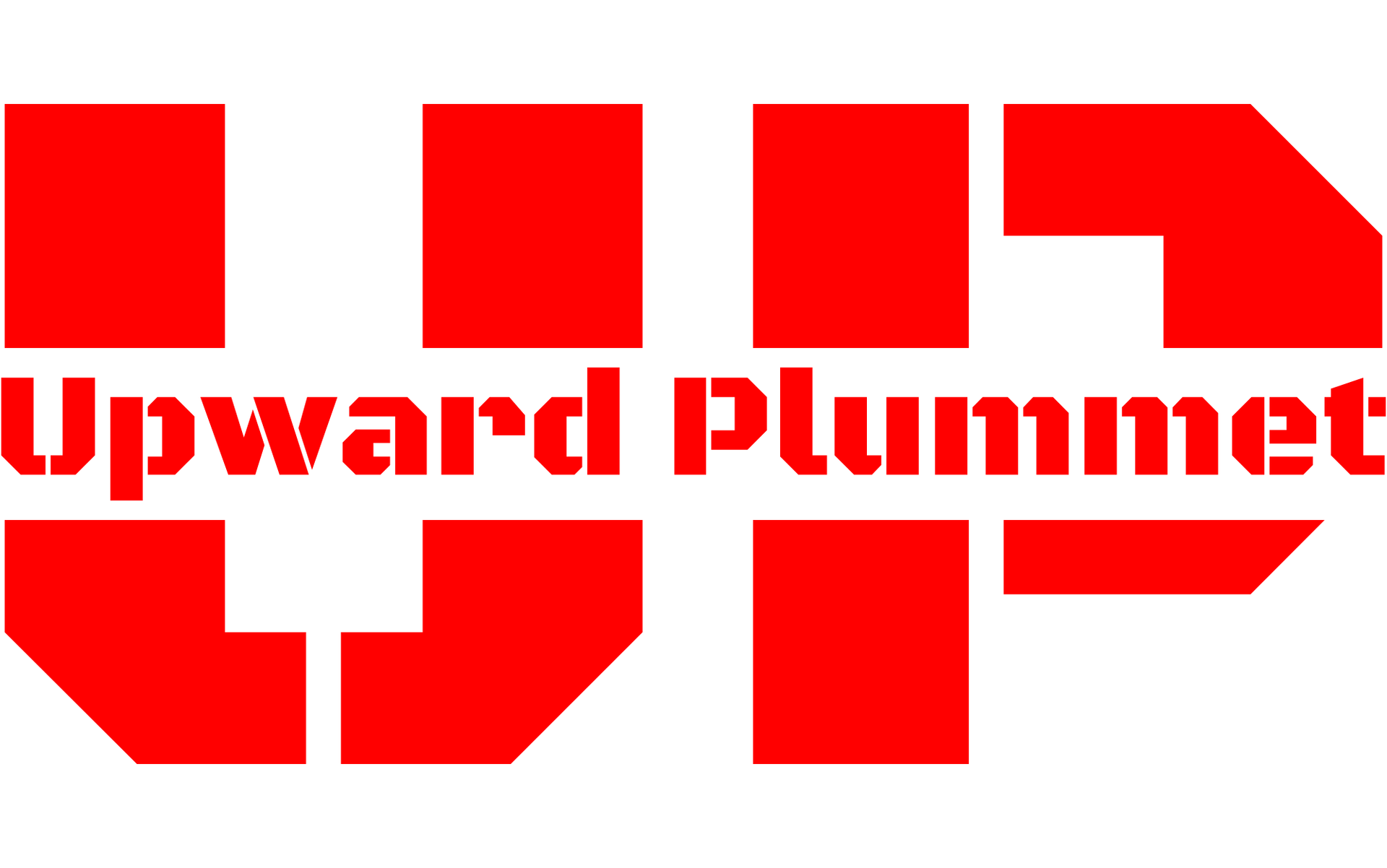 A red logo for upward plummet on a white background.