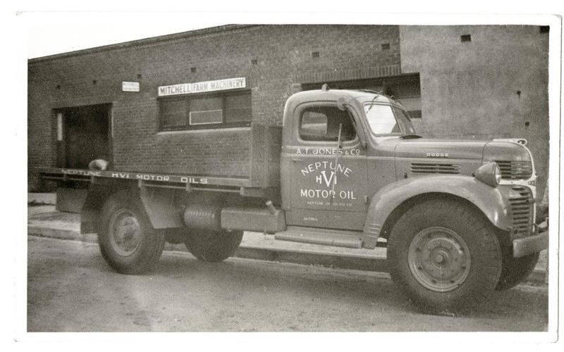 Black & White Photo of a Work Vehicle From the 1930s — Pumps Sales & Repairs in Albury, NSW