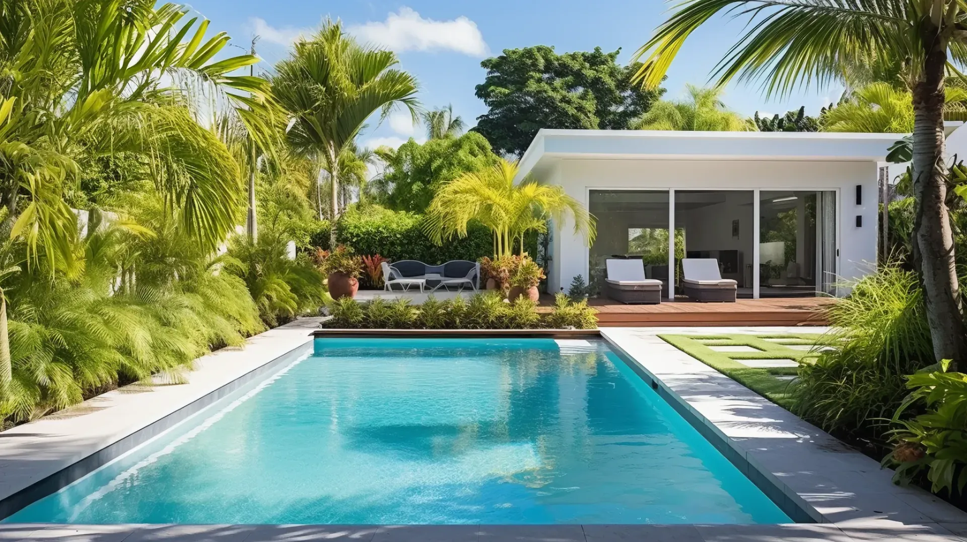 A custom concrete swimming pool in Helensvale