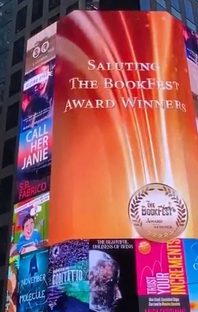 A billboard for saluting the bookers award winners