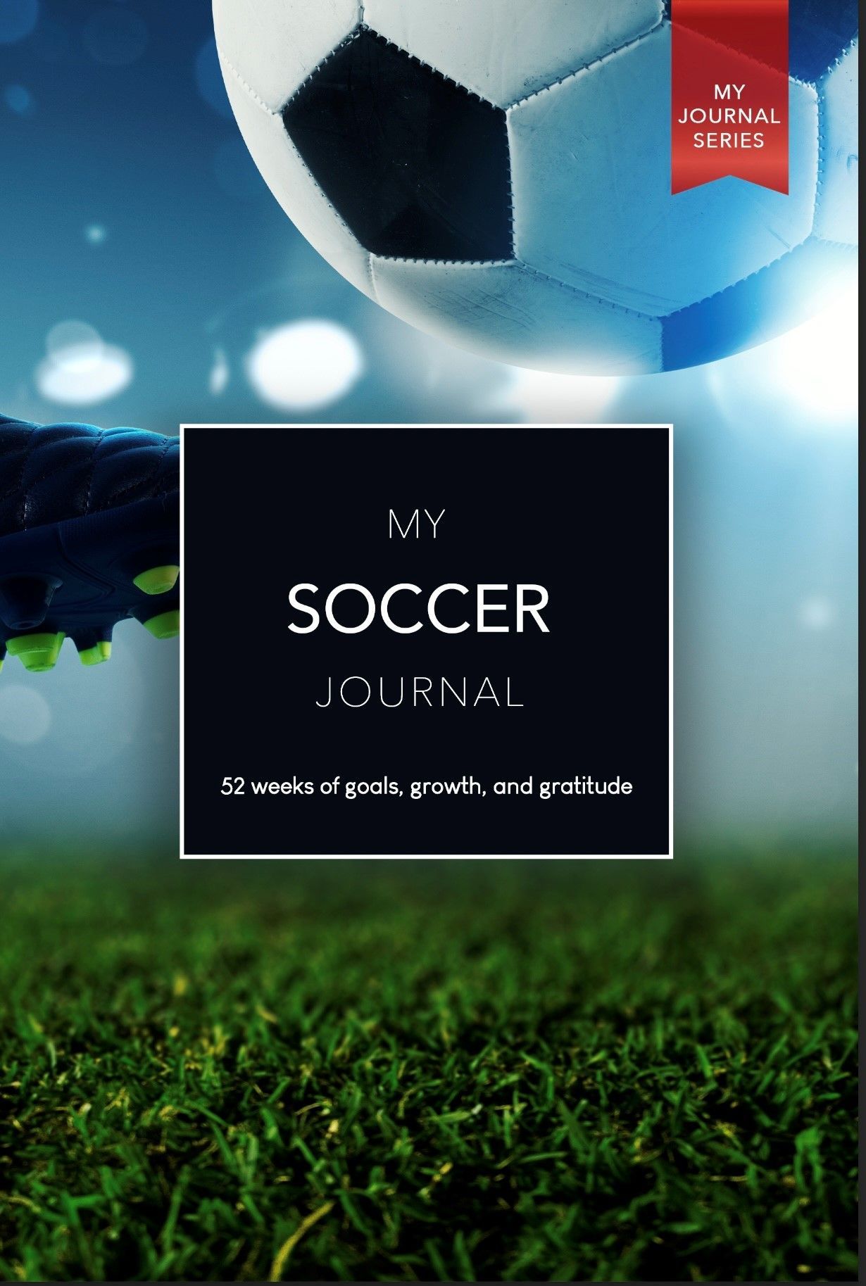 A soccer ball is on the cover of a soccer journal.