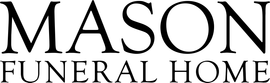 Mason Funeral Home logo in black serif text on a white background