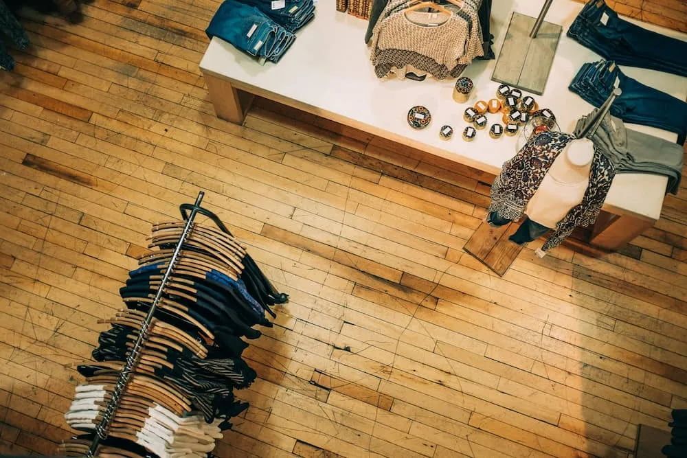 Overhead View of a Clothing Store With a Display Table — Unique Waterproofing Solutions in North Rocks, NSW