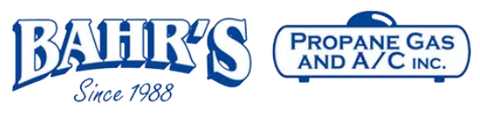 The logo for bahr 's propane gas and a / c inc.