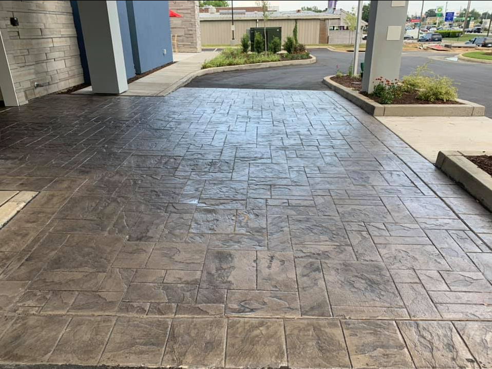 Commercial Stamped Concrete Entrance