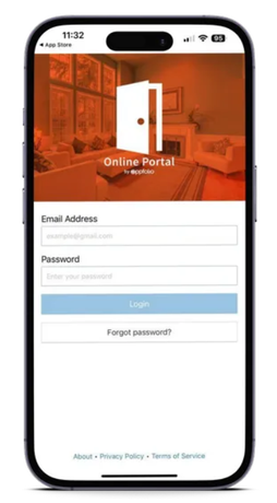 iPhone displaying Online Portal