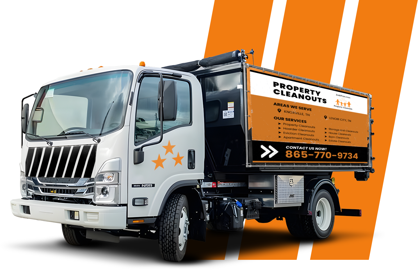 Dumpster rental truck