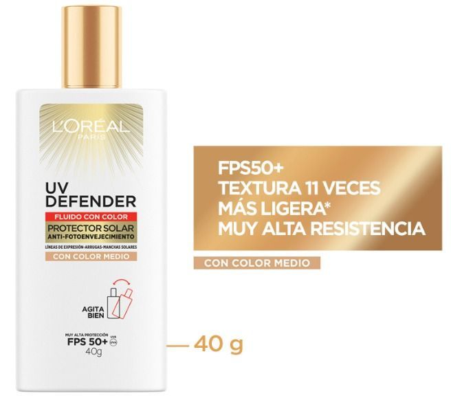 LOREAL PARIS CR UV DEFENDER FLUIDO MEDIO FPS50+ 40G