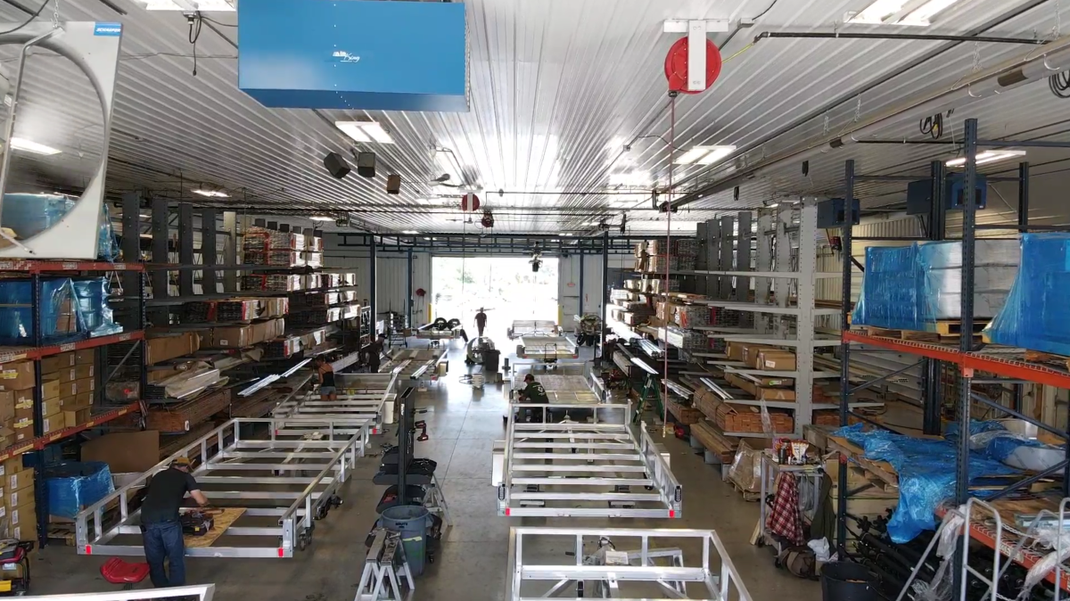 assembly of sport haven trailers at factory