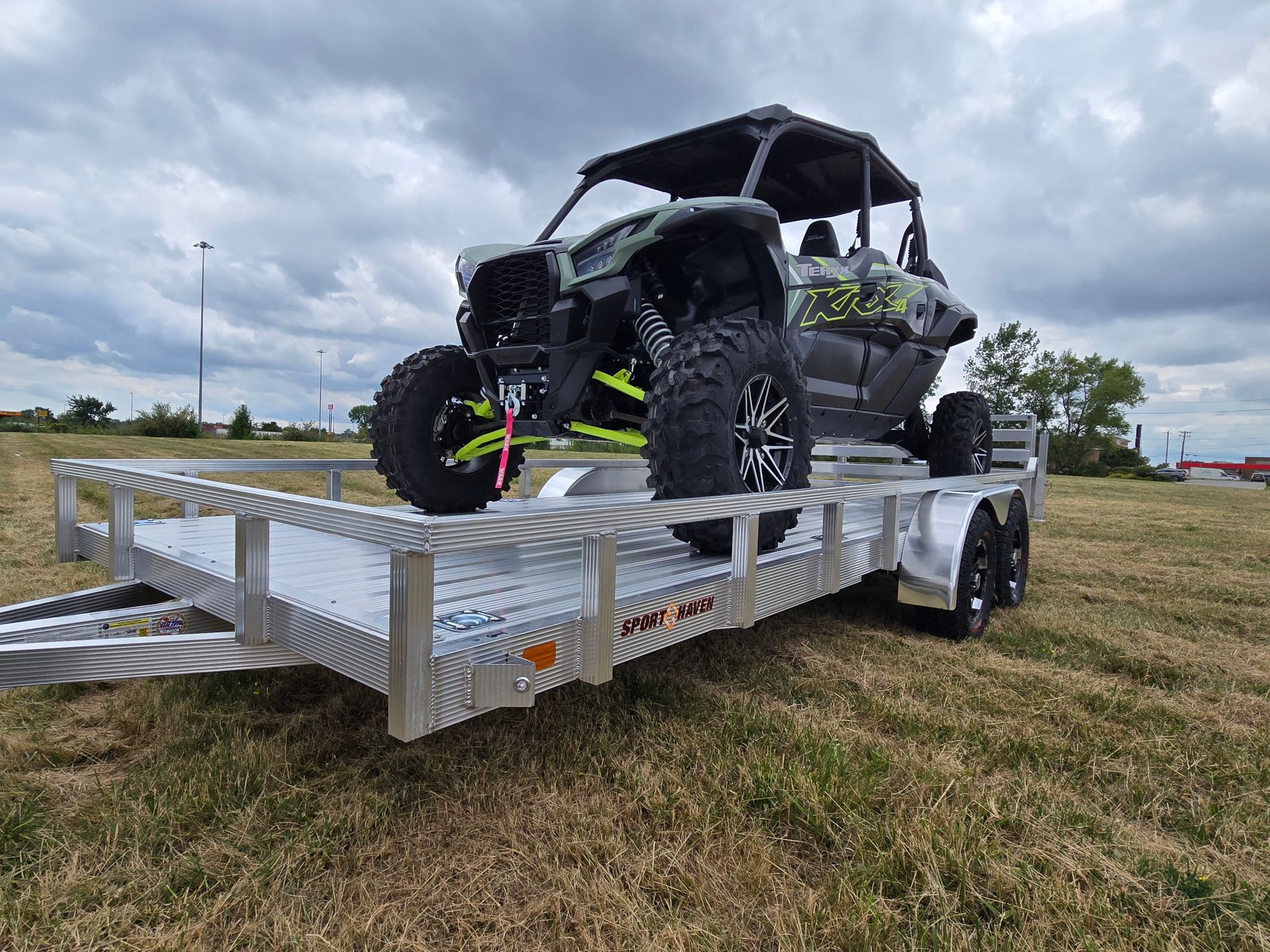sport haven trailer with utv loaded
