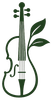 The Natural Musician Logo - Violin with leaves