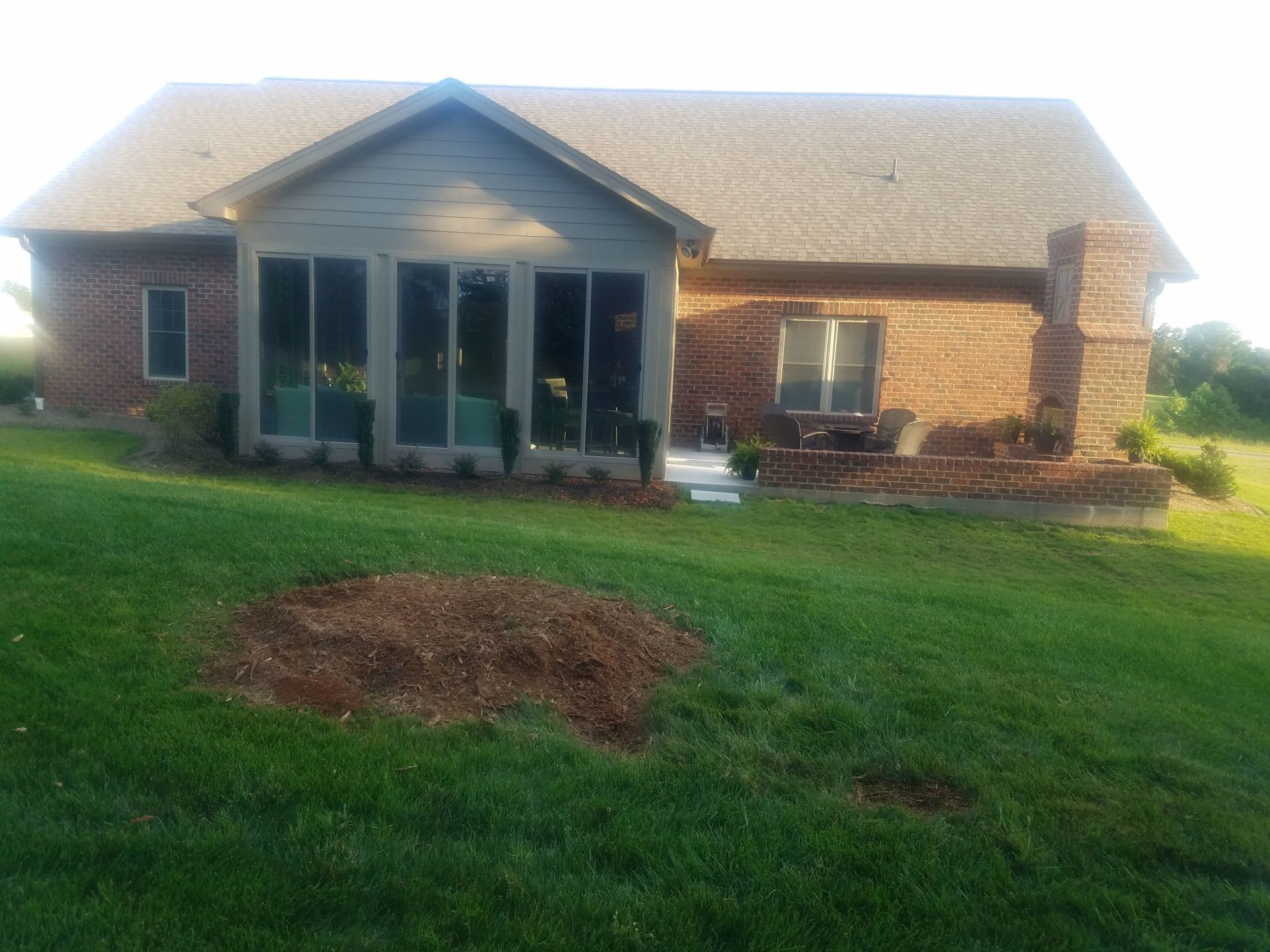 After removal of a stump in the back yard 