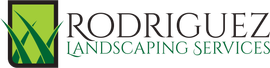 Rodriguez Landscaping Services logo with green grass graphic and black-and-green text