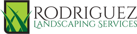 Rodriguez landscaping Services Rodriguez Landscaping Services logo with green grass graphic and gray text