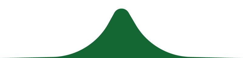 Divider icon Green pointed mound shape with a flat base on a white background