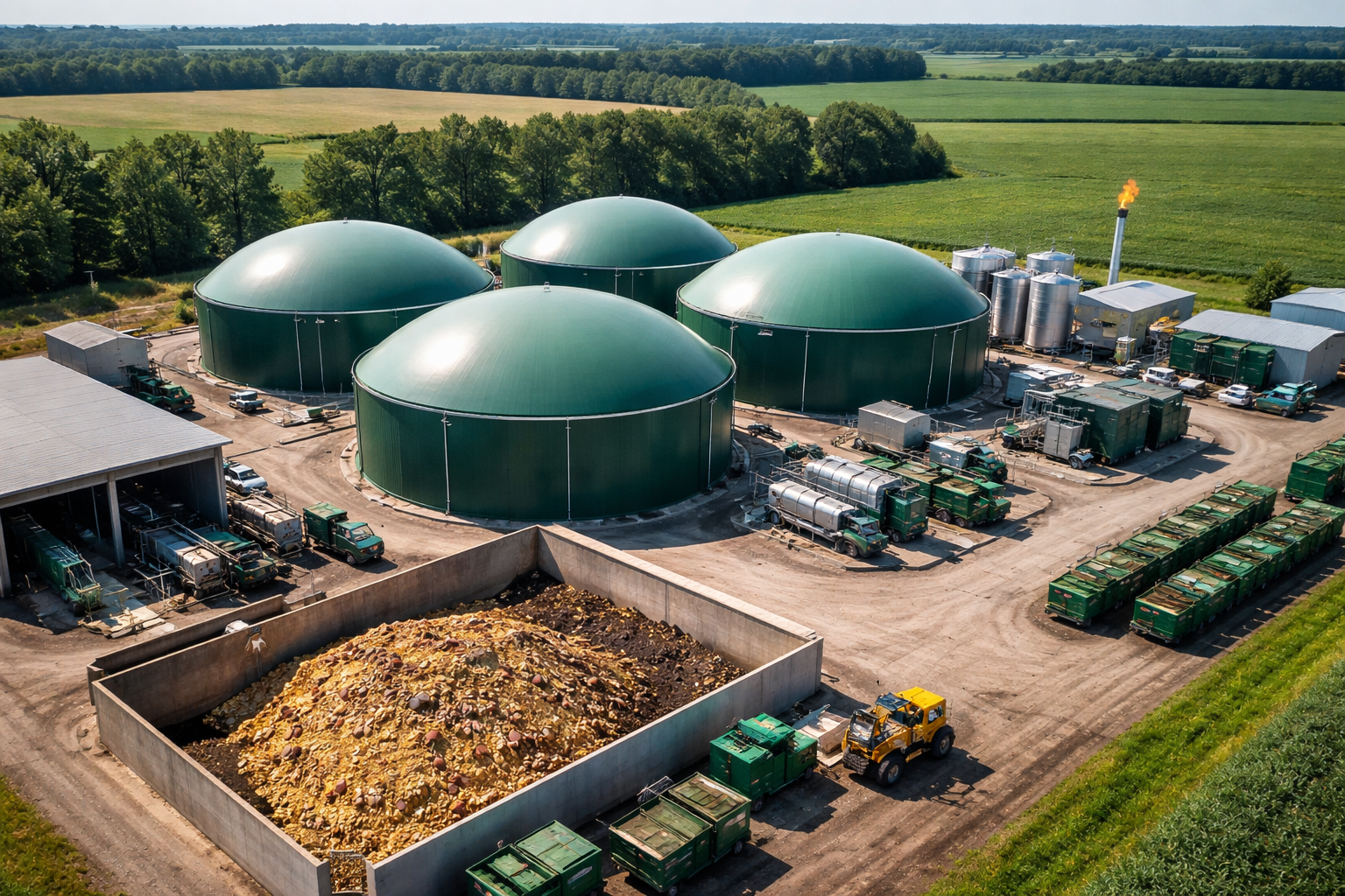 Anaerobic digestion is a process where microorganisms break down organic waste in an oxygen-free environment. This process produces biogas, primarily made up of methane and carbon dioxide, which can be used as a renewable energy source. The remaining material, called digestate, can be used as a nutrient-rich fertilizer or soil amendment.