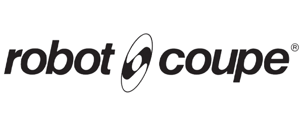 Logo Robot Coupe in testo nero e grigio su sfondo bianco.
