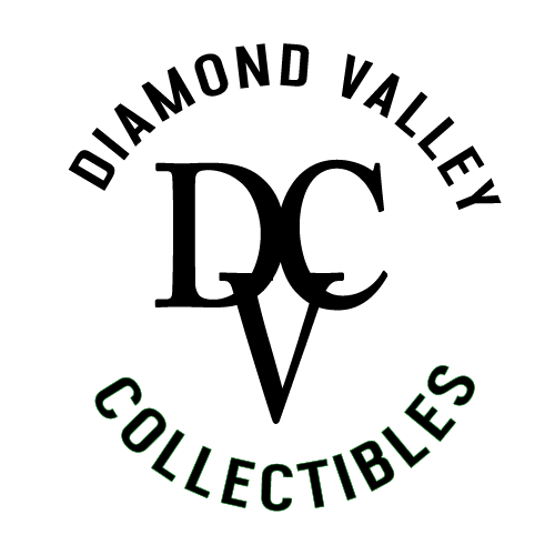 Diamond Valley Collectibles logo with black DC monogram and curved text on a white background