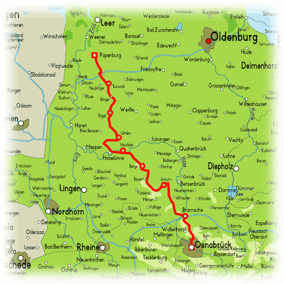 Karte vom Friesenweg