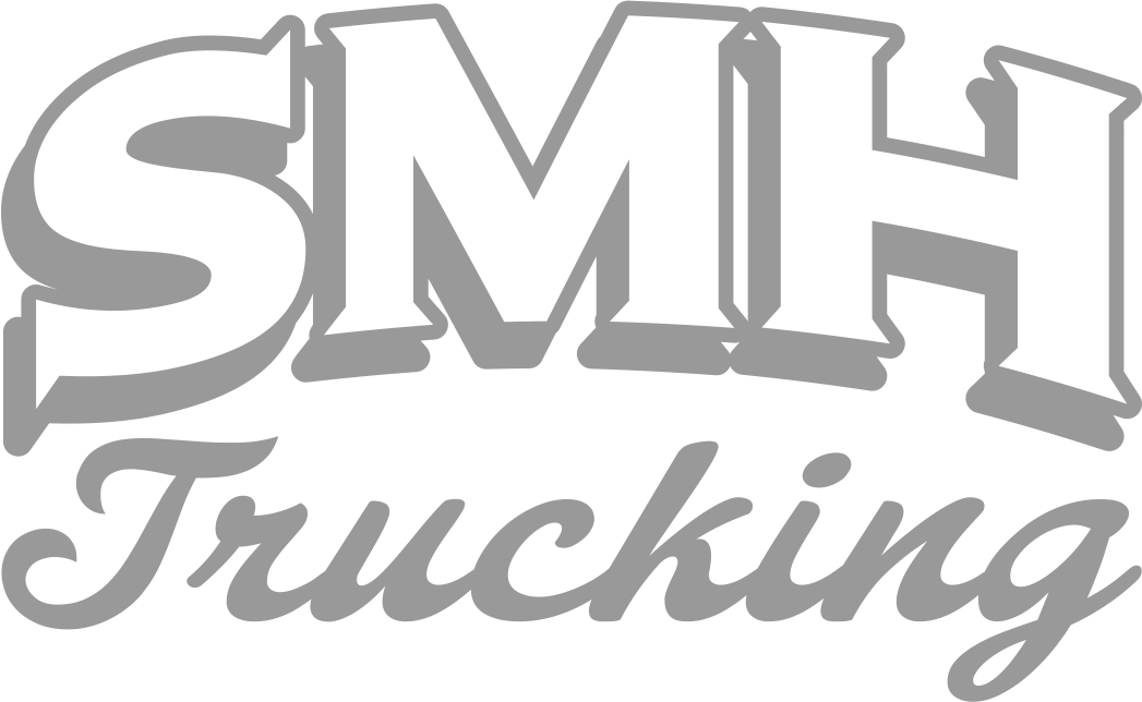 SMH Trucking logo in gray stylized lettering
