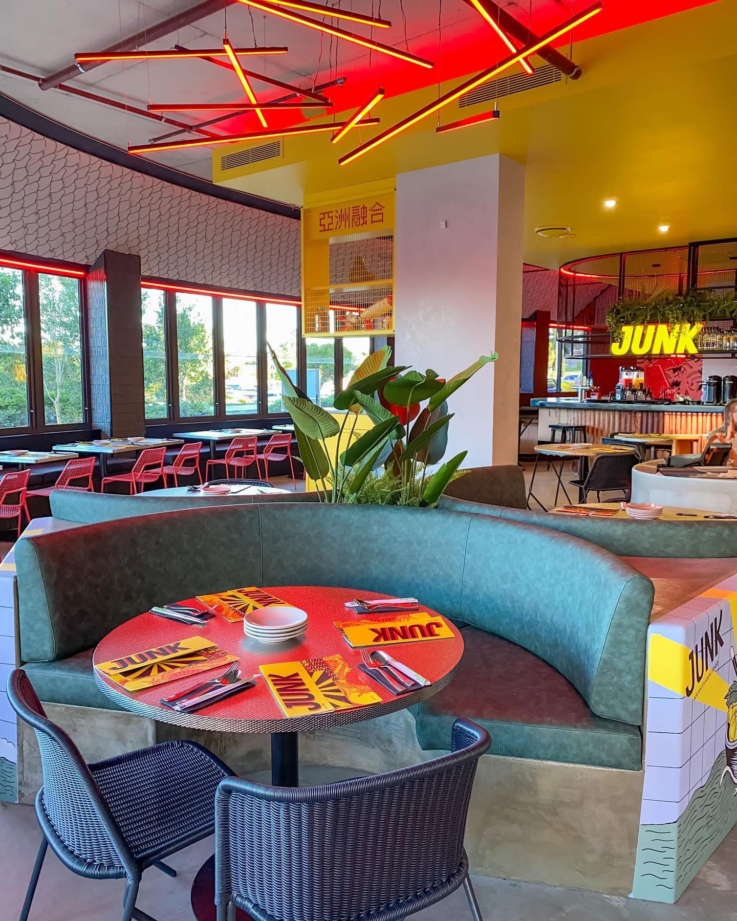 Interior of a Greek Restaurant With Arched Wall Cutouts, Wicker Light Fixtures — McCormick Upholstery In Coolum Beach, QLD