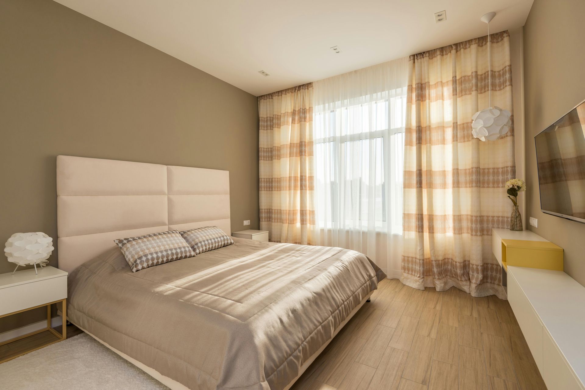Interior of a beige bedroom — McCormick Upholstery In Coolum Beach, QLD
