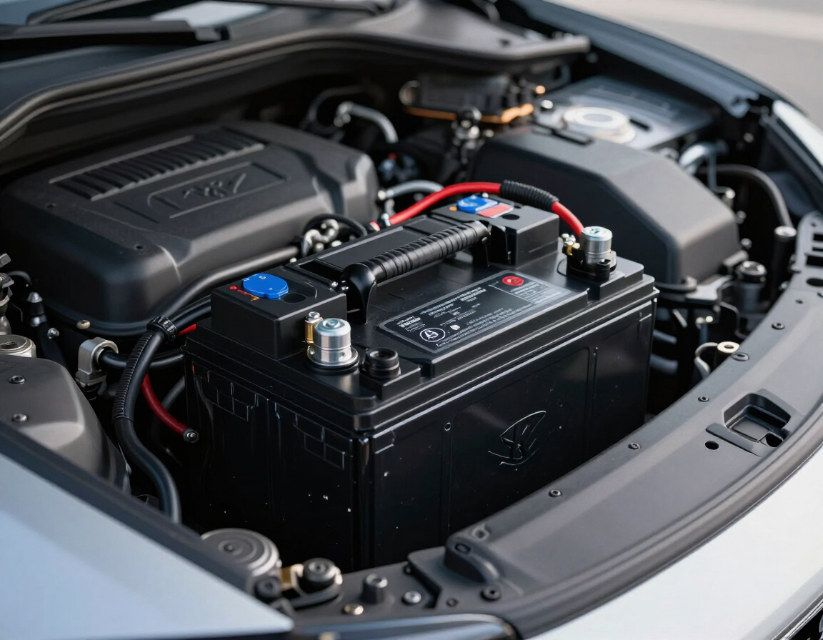 Batería de auto instalada