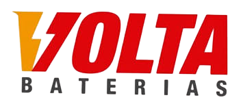 Logotipo de VOLTA Baterias con letras rojas y amarillas sobre fondo blanco.