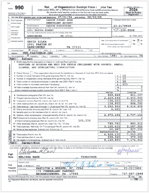 Financial Report 2024- Paxton Ministries - 990