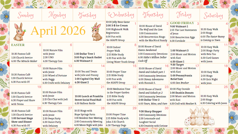 April Calendar - 2026 - Paxton Ministries April Calendar - 2026 - Paxton Ministries