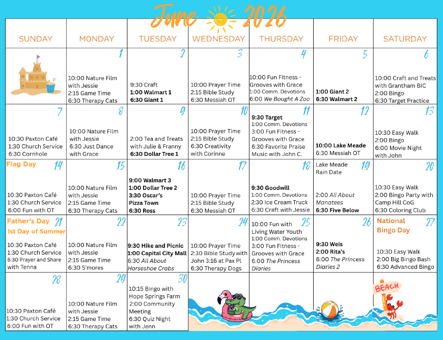 June Calendar - 2026 - Paxton Ministries June Calendar - 2026 - Paxton Ministries