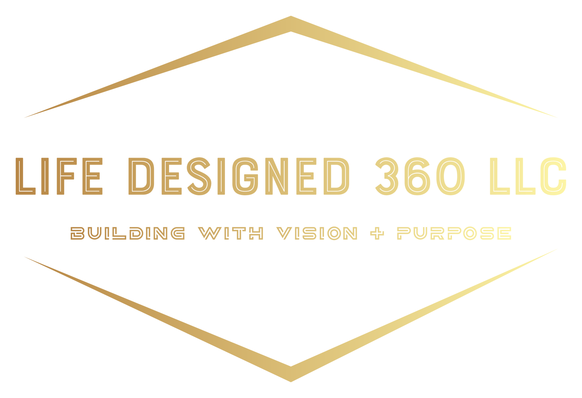 Gold geometric logo: