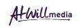 Black “AHWILL media” logo on a white background