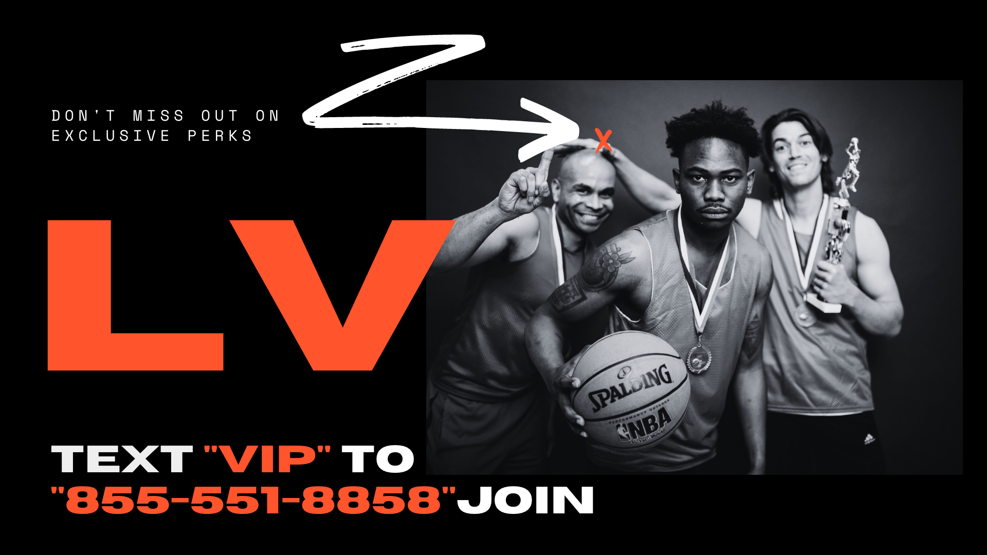 sample NBA poster with call to actions for SMS opt-in