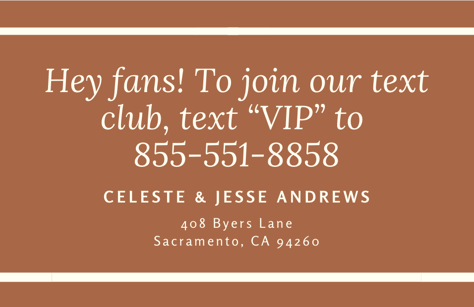 wedding card call to action for SMS opt-in